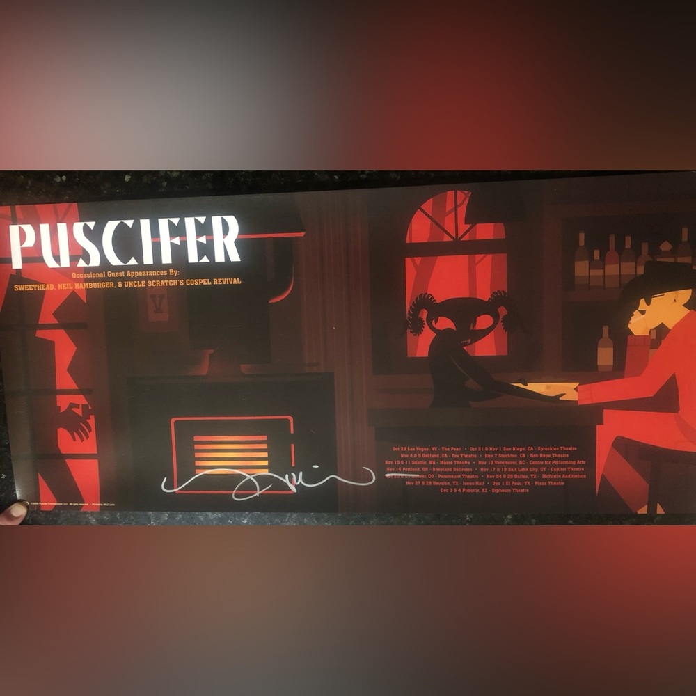 Puscifer Poster autographed by Maynard James Keenan